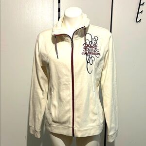Harley-Davidson Cream fleece Jacket with script  Embroidery